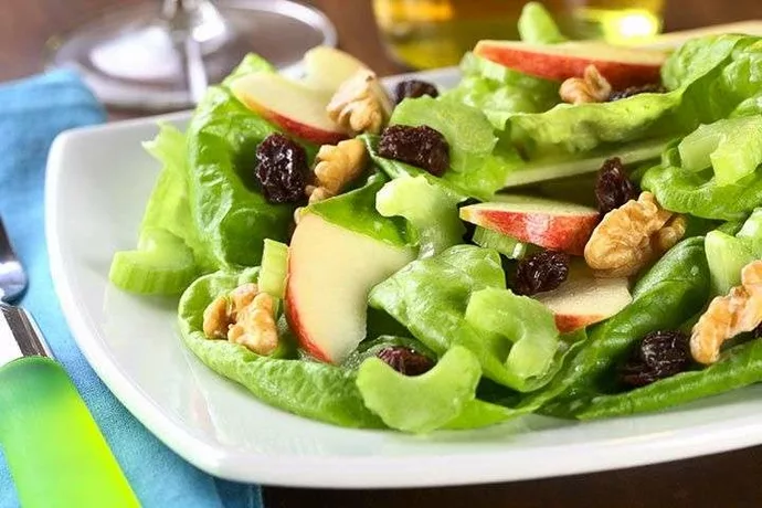 Lettuce and Apple Salad with Melon Dressing